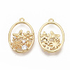 Brass Micro Pave Clear Cubic Zirconia Peg Bails Pendants X-KK-T051-03G-NF-2