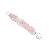 3Pcs 3 Styles Electroplated Natural Quartz Crystal Pointed Copper Wire Wrapped Pendants PALLOY-JF03767-05-2