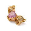 Brass Micro Pave Cubic Zirconia Pendants KK-V009-25G-2