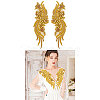 Flower & Leaf Glass Rhinestone Embroidery Cloth Sew on Appliques PATC-WH0008-131-8