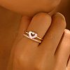 Fashionable Cute Brass Cubic Zirconia Cuff Rings XX5517-4