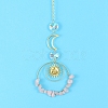 Glass & Brass Pendant Decorations HJEW-PW0002-12A-1