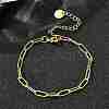 3.5MM Brass Paperclip Chain Bracelets BJEW-P358-01G-2
