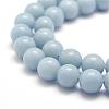 Natural Angelite Beads Strands G-F475-08-8mm-3