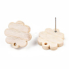 Ash Wood Stud Earring Findings EJEW-N017-011X-3