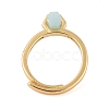Double Pointed Hexagonal Prism Natural Flower AmazoniteAdjustable Rings for Women RJEW-G327-01G-09-3