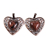 Natural Mahogany Obsidian Peach Love Heart Pendants G-G158-01-07-1