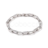 Clear Cubic Zirconia Oval Link Chain Bracelet BJEW-E015-01P-1