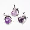 Natural Amethyst Pendants G-G713-A01-1