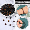 DIY Natural Black Onyx & Lava Rock & Tiger Eye Round Beads Bracelets Making Kits DIY-SC0030-25-6