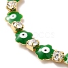 Rack Plating Iron Clover & Square Link Chains Bracelet BJEW-I300-08G-2