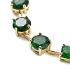 Rack Plating Brass Pave Cubic Zirconia Flat Round & Rectangle Link Necklaces for Women NJEW-B109-01G-01-2