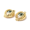 Evil Eye Resin Brass Connector Charms RESI-E026-01G-04-3