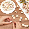 Wood European Beads WOOD-GF0002-24A-3