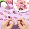 40Pcs Printed Transparent Acrylic Beads MACR-YW0004-65-4