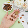 20 Pairs Trapezoid Walnut Wood Stud Earring Findings MAK-HY0001-04-3