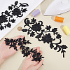 4Pcs 2 Styles Plum Blosssom & Flower Cotton Computerized Embroidery Sew on Patches PATC-GA0001-35-3