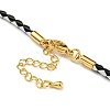 Leather Braided Cord Link Bracelets MAK-K022-01G-08-3