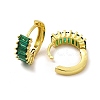 Brass Cubic Zirconia Hoop Earrings for Women EJEW-H091-06-3