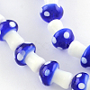 Mushroom Handmade Lampwork Beads Strands X-LAMP-R116-12-2