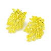 Glass Seed Braided Beaded Flower Stud Earrings EJEW-MZ00736-02-4
