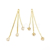 Clear Glass Tassel Pendnants KK-P228-16G-1