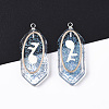 Glitter Powder Transparent Epoxy Resin Pendants CRES-S359-26-2