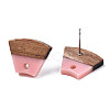 Resin & Walnut Wood Stud Earring Findings MAK-N032-028A-5