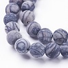 Natural Black Silk Stone/Netstone Beads Strands X-G-F520-57-8mm-3