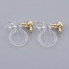 Brass Clip-on Earring Component KK-L169-09G-2