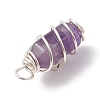 Bullet Shape Gemstone Pendants PALLOY-JF03215-5