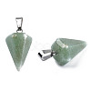 Cone/Spike/Pendulum Natural Green Aventurine Stone Pendants G-R278-79-2