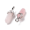 Natural Rose Quartz Pointed Pendants G-K329-52P-4