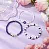 3Pcs Religion Polymer Clay & Glass & Synthetic Turquoise Beaded Stretch Bracelets Kit BJEW-JB10675-02-5