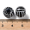 Spray Printed Opaque Acrylic European Beads SACR-P031-06B-01-3