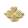 Eco-Friendly Rack Plating Brass Micro Pave Clear Cubic Zirconia Connector Charms KK-F853-26G-2