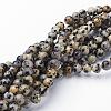 Natural Dalmatian Jasper Beads Strands X-GSR6mmC004-1