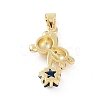 Brass Micro Pave Cubic Zirconia Pendants KK-E074-03G-04-2