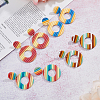 FIBLOOM 4 Pairs 4 Colors Polymer Clay Donut Dangle Stud Earrings with Iron Pins EJEW-FI0003-02-4