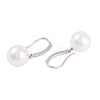 Rack Plating Brass Cubic Zirconia ABS Pearl Earring Hooks EJEW-S219-16P-01-2