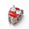 Owl Alloy Enamel Large Hole European Animal Beads X-MPDL-M020-04M-2