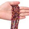Natural Rose Tiger Eye(Dyed & Heated) and Yellow Tiger Eye(Dyed & Heated) Beads Strands G-G101-6mm-1-3