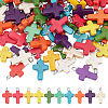 100Pcs Dyed Synthetic Turquoise Pendants PALLOY-HY00120-1