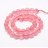 Cherry Quartz Glass Bead Strands G-P256-06-6mm-2