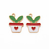 Alloy Enamel Pendants ENAM-S121-175B-RS-2