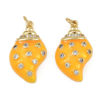 Brass Micro Pave Cubic Zirconia Pendants KK-L241-21G-1