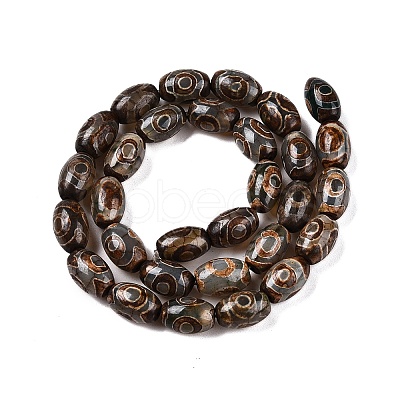 Natural Tibetan Agate 3-Eye Beads Strands G-T138-195A-1