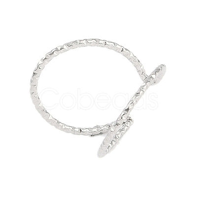 Non-Tarnish 304 Stainless Steel Open Cuff Ring for Women RJEW-C097-02P-1