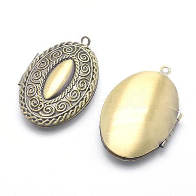 Brass Locket Pendants KK-F717-05AB-NR-1