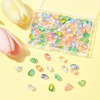 100Pcs Transparent Glass Charms GLAA-FS0002-18-1